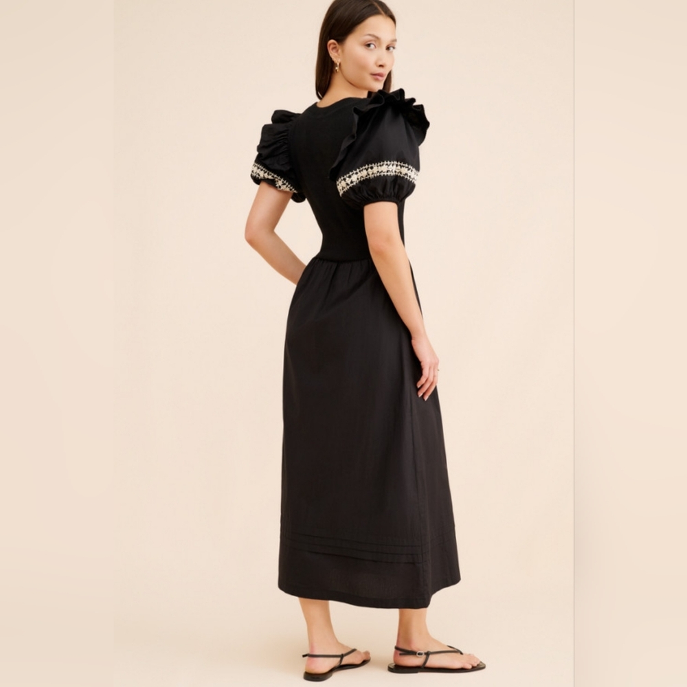 Cleobella Selman Organic Cotton Black Modi Dress Size M - Picture 2 of 13